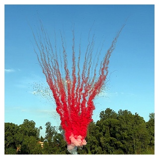 Дневной гендерный веерный салют СУ0204912 Красный, Red smoke with silver chrys.mine, 36 залов, 1,2