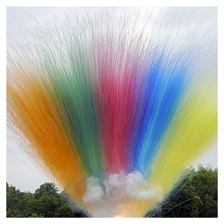 Дневной веерный салют СУ0305012 Лапша, Rainbow smoke mine 50 залпов, 1,2