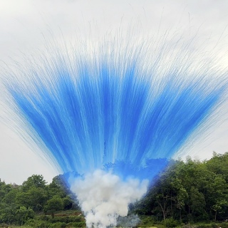 Дневной веерный салют СУ0305012 Лапша, Синий дым, 50 залпов, 1,2