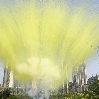 Дневной веерный салют СУ0305012 Лапша,Yellow smoke mine 50 залпов, 1,2