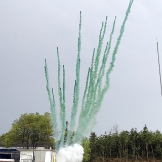 Дневной веерный салют СУ0502512 Зеленый, 25 залпов, 1,2