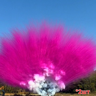Дневной гендерный веерный салют СУ1106612 Pink smoke mine (F) состоит из 2х штук, 132 залпа, 1,2