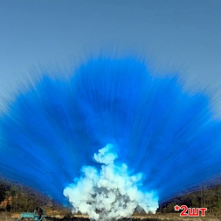 Дневной гендерный веерный салют СУ1106612 Blue smoke mine (F) состоит из 2х штук, 132 залпа, 1,2